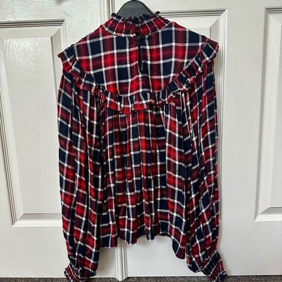 Free People Charlie ruffle plaid top NWT size XS - Picture 5 of 15